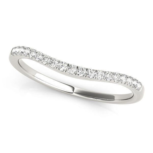 1/6 ct 14kt Gold Curved Diamond Wedding Band