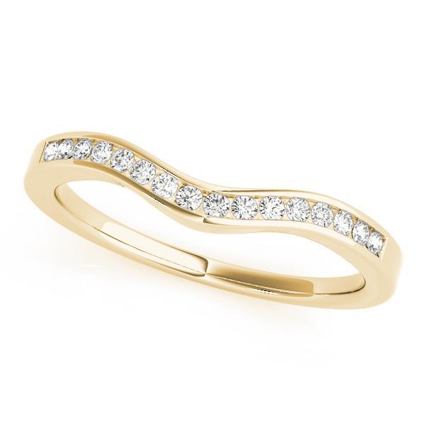 1/8 14k Gold Curved Diamond Band F VS Diamonds