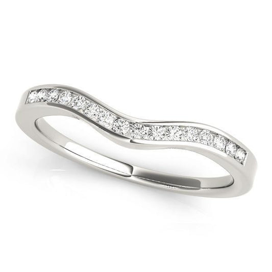 1/8 ct 14kt Gold Curved Diamond Wedding Band