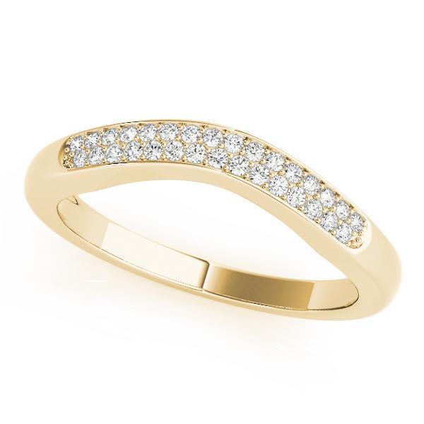 1/6 14k Gold Curved Diamond Band F VS Diamonds