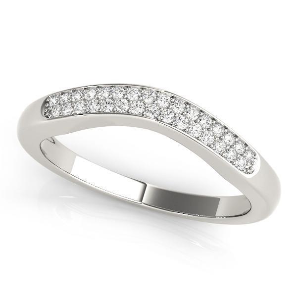 1/6 ct 14kt Gold Curved Diamond Wedding Band