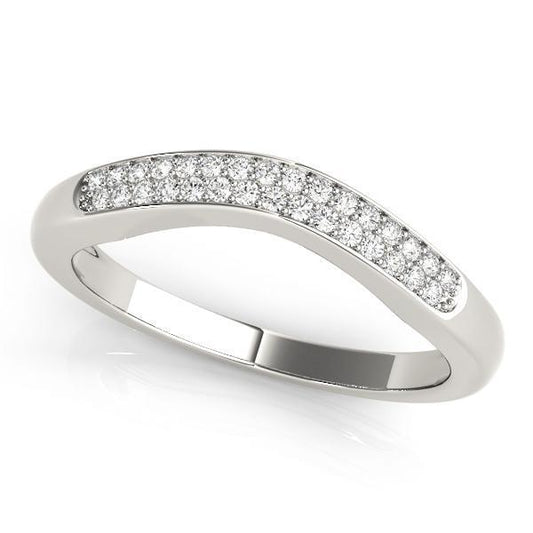 1/6 ct 14kt Gold Curved Diamond Wedding Band