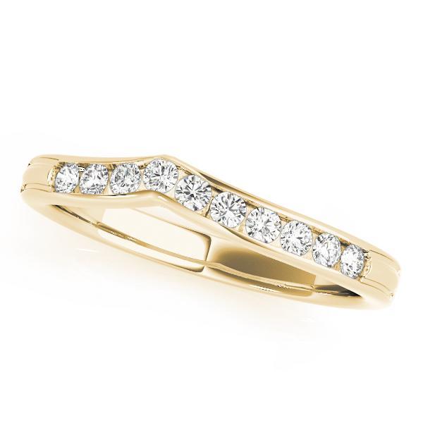 1/5 14k Gold Curved Diamond Band F VS Diamonds