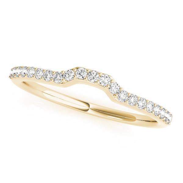 1/6 14k Gold Curved Diamond Band F VS Diamonds