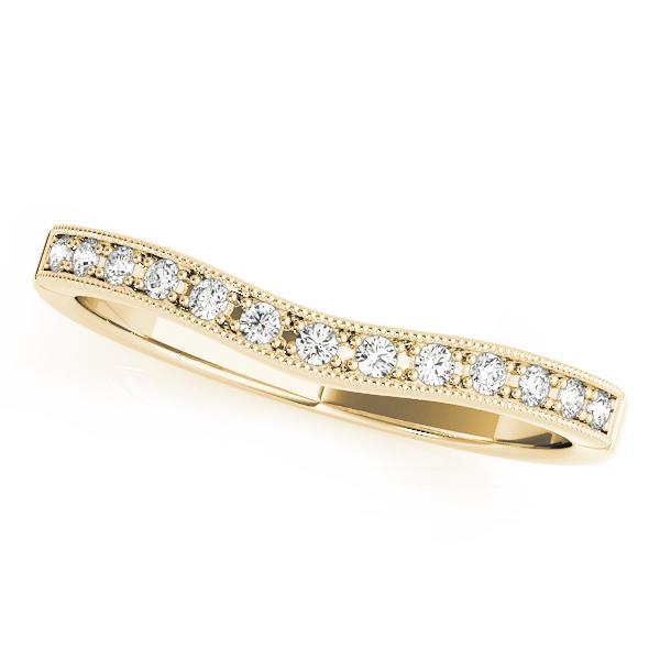 1/10 14k Gold Curved Diamond Band F VS Diamonds