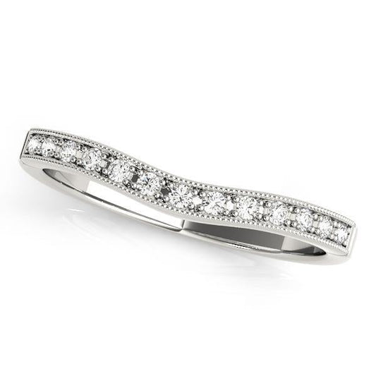 1/10 ct 14kt Gold Curved Diamond Wedding Band