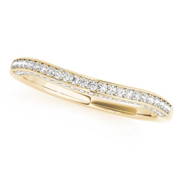 1/4 14k Gold Curved Diamond Band F VS Diamonds