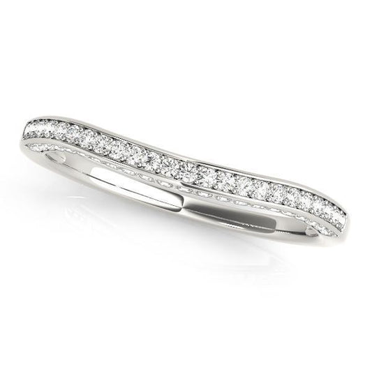 1/4 ct 14kt Gold Curved Diamond Wedding Band