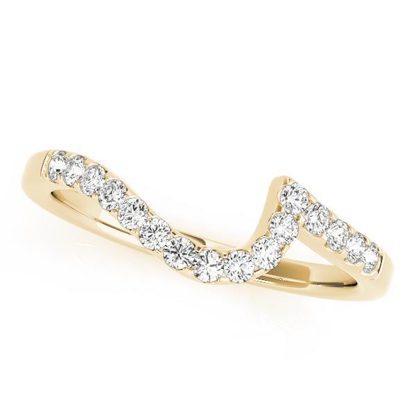 1/8 14k Gold Curved Diamond Band F VS Diamonds