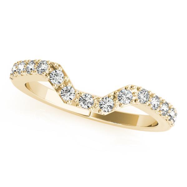 1/4 14k Gold Curved Diamond Band F VS Diamonds