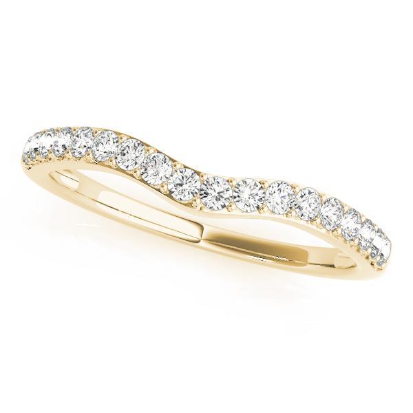 1/3 14k Gold Curved Diamond Band F VS Diamonds