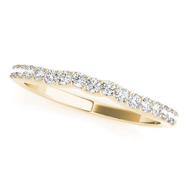 1/4 14k Gold Curved Diamond Band F VS Diamonds