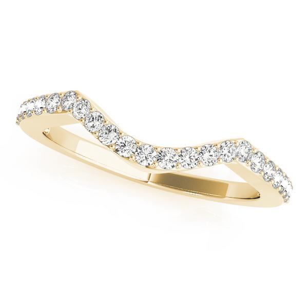 1/4 14k Gold Curved Diamond Band F VS Diamonds