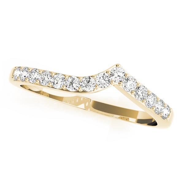 1/3 14k Gold Curved Diamond Band F VS Diamonds