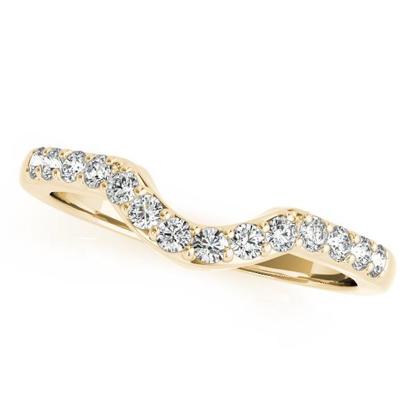 1/4 14k Gold Curved Diamond Band F VS Diamonds