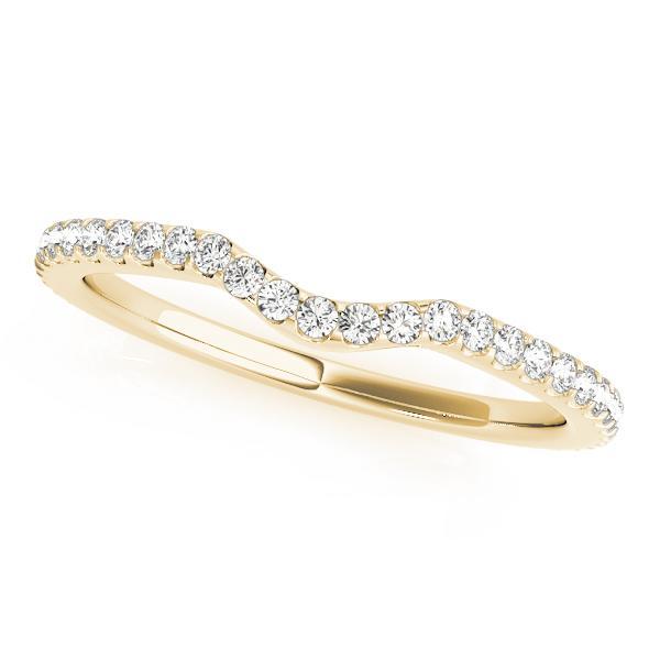 1/4 14k Gold Curved Diamond Band F VS Diamonds