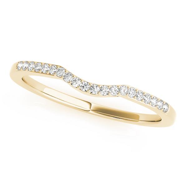 1/10 14k Gold Curved Diamond Band F VS Diamonds