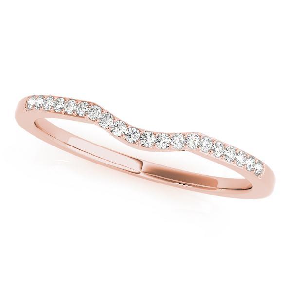 1/10 14k Gold Curved Diamond Band F VS Diamonds