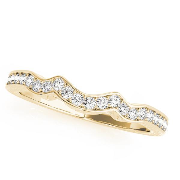 1/6 14k Gold Curved Diamond Band F VS Diamonds