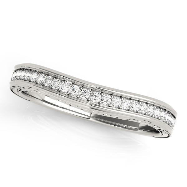 1/6 ct 14kt Gold Curved Diamond Wedding Band