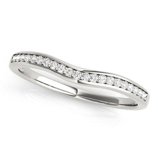 1/6 ct 14kt Gold Curved Diamond Wedding Band