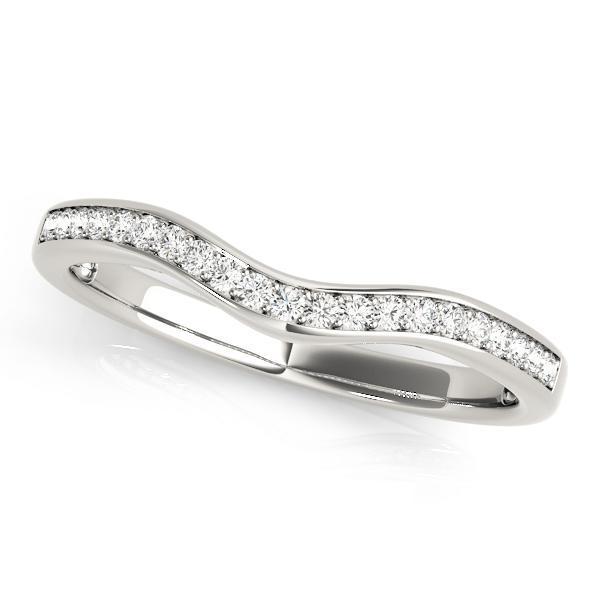 1/6 ct 14kt Gold Curved Diamond Wedding Band