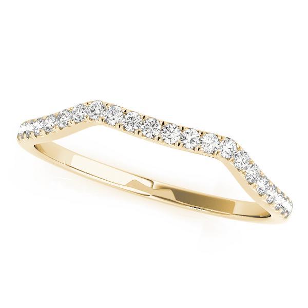 1/8 14k Gold Curved Diamond Band F VS Diamonds