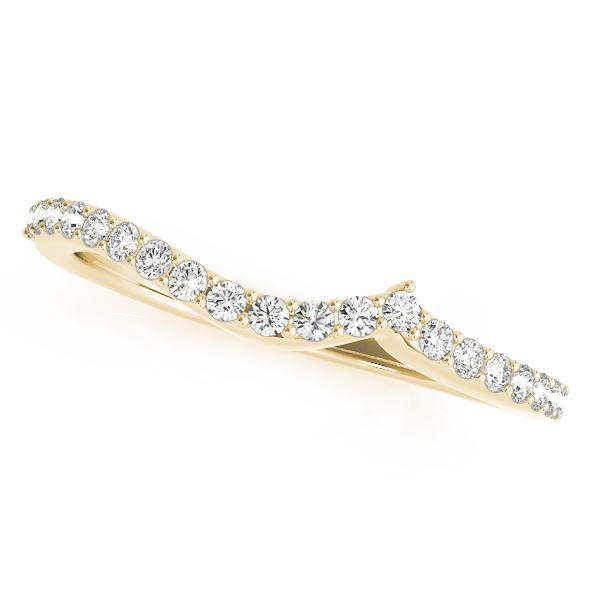 1/5 14k Gold Curved Diamond Band F VS Diamonds