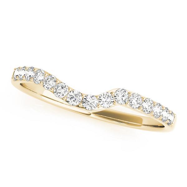 1/4 14k Gold Curved Diamond Band F VS Diamonds