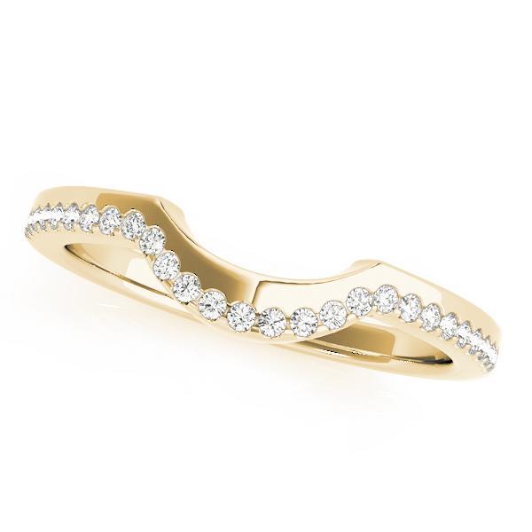 1/8 14k Gold Curved Diamond Band F VS Diamonds