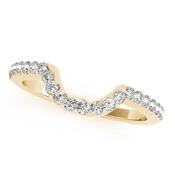 1/8 14k Gold Curved Diamond Band F VS Diamonds