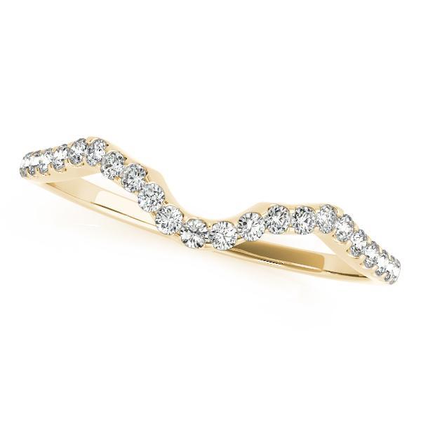 1/10 14k Gold Curved Diamond Band F VS Diamonds