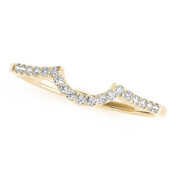 1/10 14k Gold Curved Diamond Band F VS Diamonds