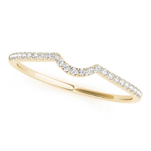 1/10 14k Gold Curved Diamond Band F VS Diamonds