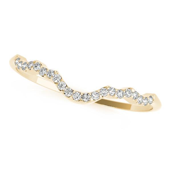 1/10 14k Gold Curved Diamond Band F VS Diamonds