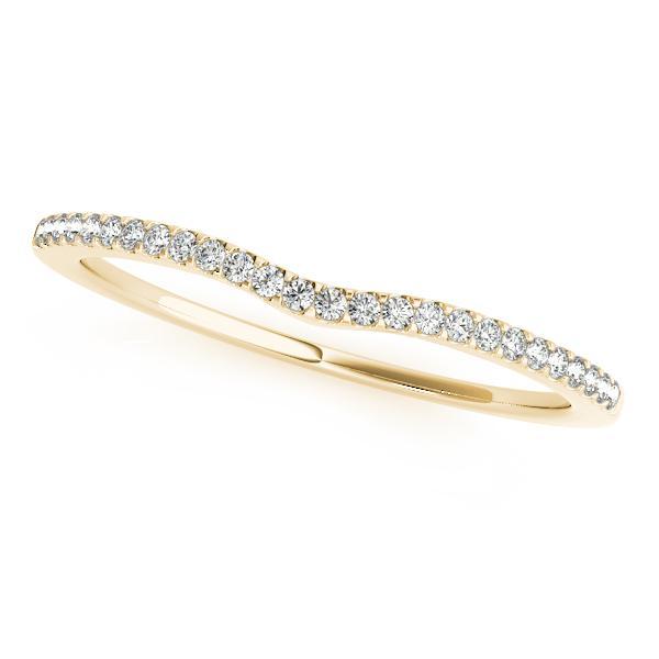 1/10 14k Gold Curved Diamond Band F VS Diamonds