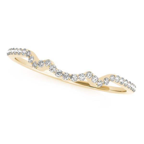 1/6 14k Gold Curved Diamond Band F VS Diamonds