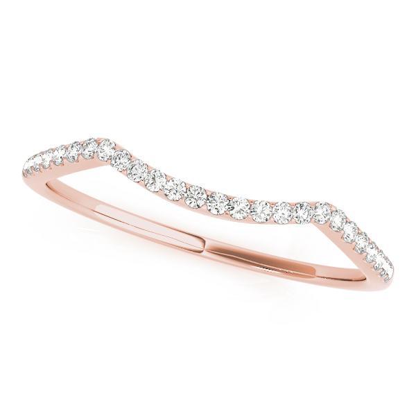 1/10 14k Gold Curved Diamond Band F VS Diamonds