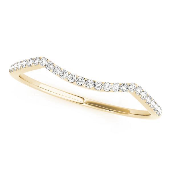 1/10 14k Gold Curved Diamond Band F VS Diamonds