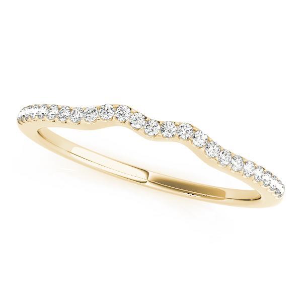 1/8 14k Gold Curved Diamond Band F VS Diamonds