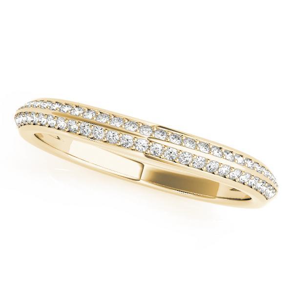 1/5 14k Gold Curved Diamond Band F VS Diamonds