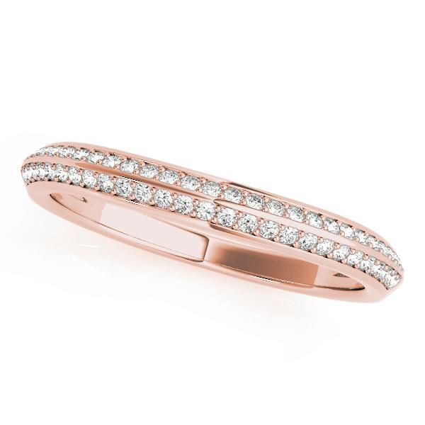 1/5 14k Gold Curved Diamond Band F VS Diamonds