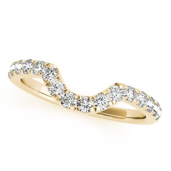 3/8 14k Gold Curved Diamond Band F VS Diamonds