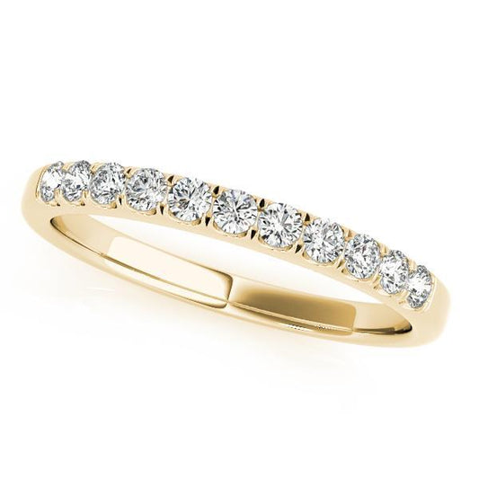 1/3 14k Gold Prong Set Diamond Band F VS Diamonds