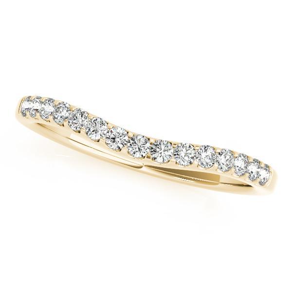 1/4 14k Gold Curved Diamond Band F VS Diamonds