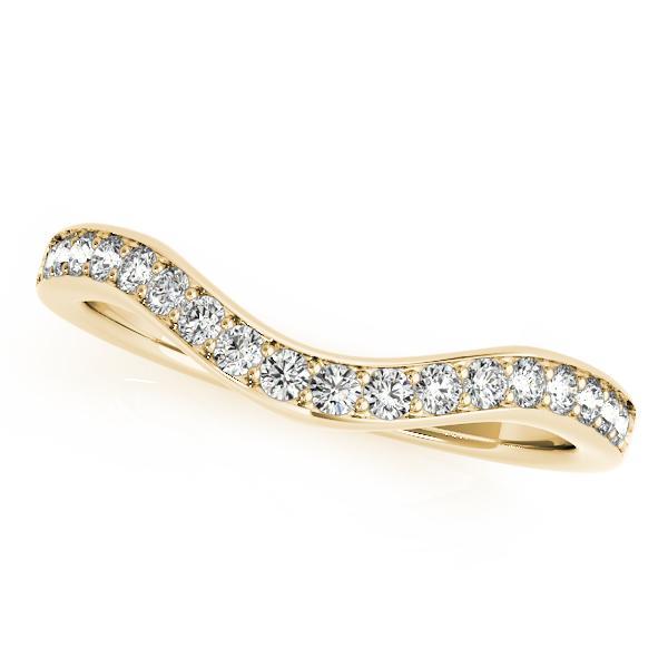 1/4 14k Gold Curved Diamond Band F VS Diamonds