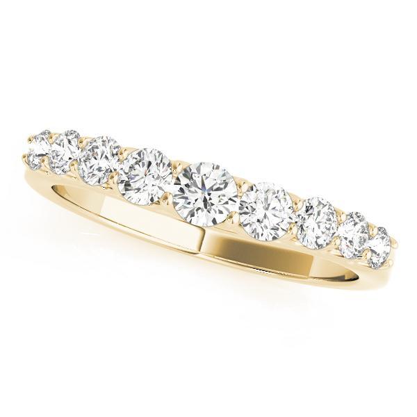 5/8 14k Gold Curved Diamond Band F VS Diamonds