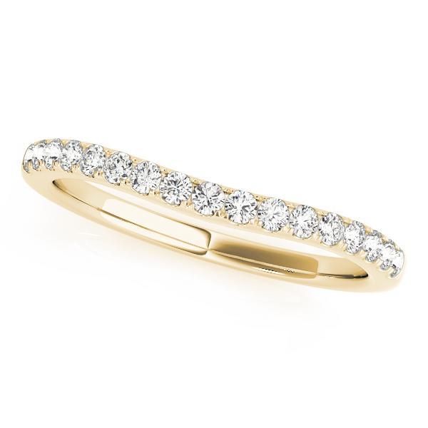 1/5 14k Gold Curved Diamond Band F VS Diamonds