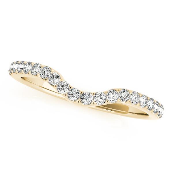 1/4 14k Gold Curved Diamond Band F VS Diamonds