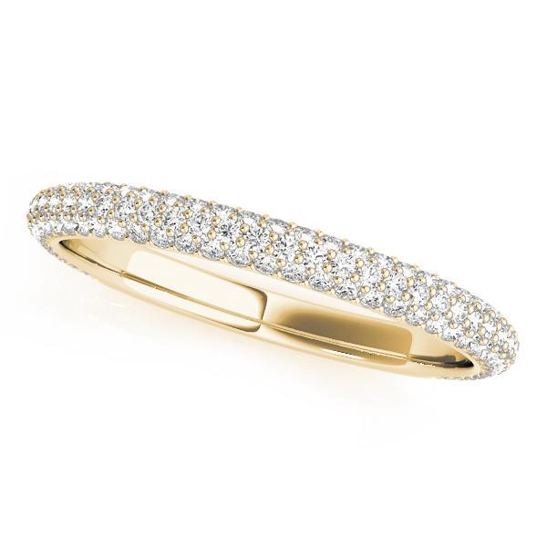 3/8 14k Gold Pave Diamond Band F VS Diamonds